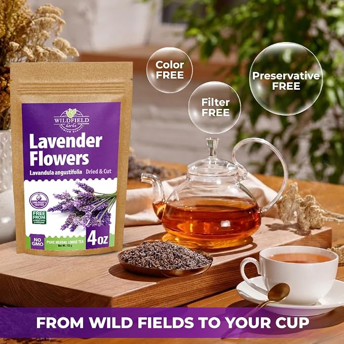 4 oz. Dried Lavender Flowers Herb Tea (Lavandula angustifolia) - 113 g Lavender Herbs Dried Tea Flores de lavanda