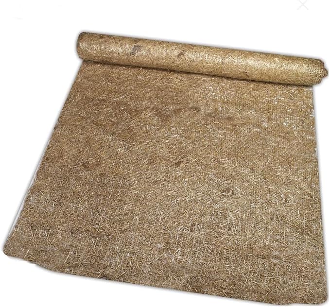 Farm Plastic Supply 100% Biodegradable Erosion Control Blanket - Straw/Coconut Straw Garden and Landscape Cover, Straw Blanket, Erosion Control (8' x 112.5')