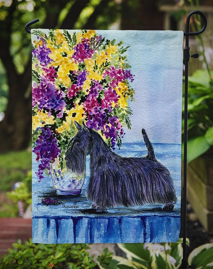 Caroline's Treasures SS8309GF Scottish Terrier Garden Flag Mailbox Flag Decorative Yard Flag Banner Outside Patio Artwork Yard Flower Beds, Garden Size, Multicolor