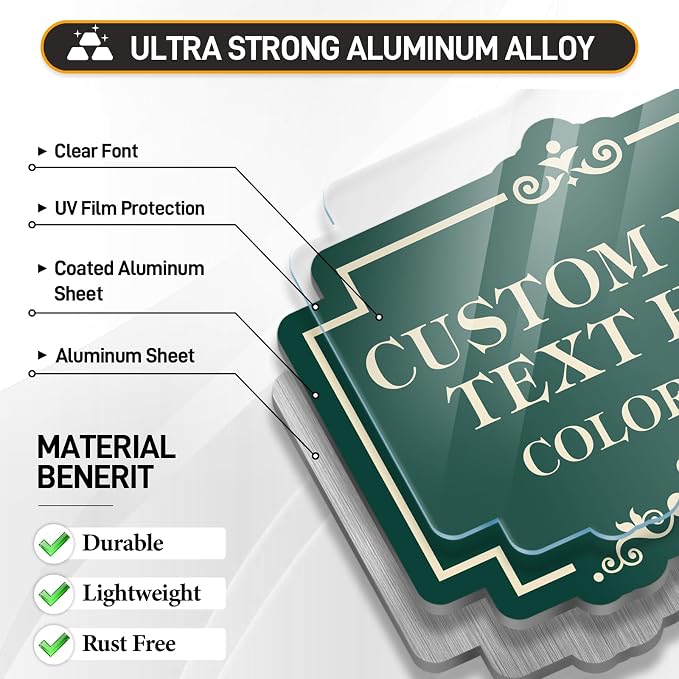 Custom Sign Outdoor Metal - Personalized Sign for Outside House,Deliver Delivers,Road,Pool,Yard,Garden,Porch,Backyard,Business,Fade Resistant Highly Visible 20 x 14 inch