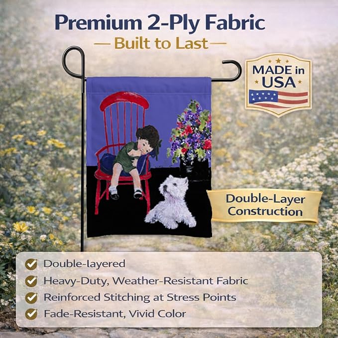 Caroline's Treasures SS8631GF Westie Garden Flag Mailbox Flag Decorative Yard Flag Banner Outside Patio Artwork Yard Flower Beds, Garden Size, Multicolor