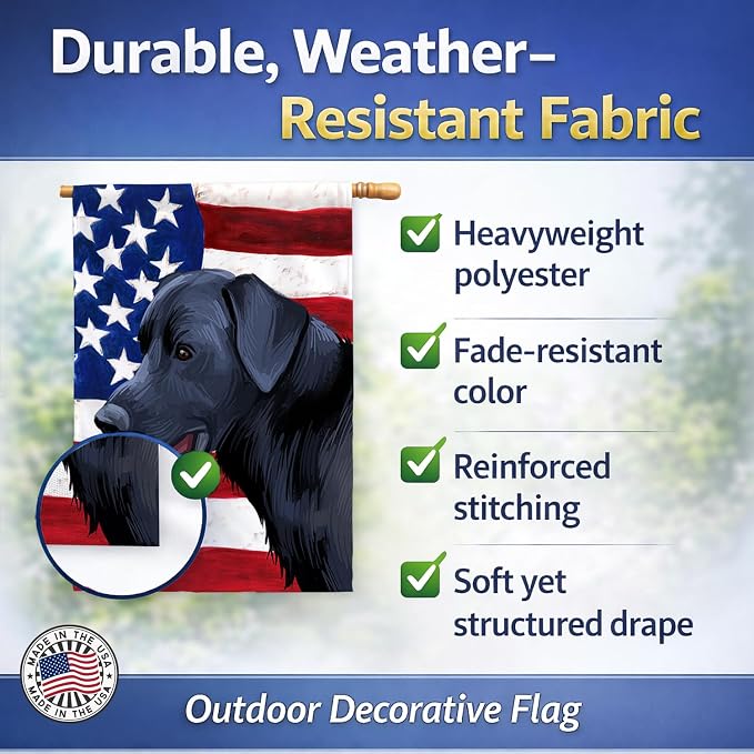 Caroline's Treasures CK6611CHF Majorca Shepherd Dog American Flag House Flag Large Porch Sleeve Pole Decorative Outside Yard Banner Artwork Wall Hanging, Polyester, House Size, Multicolor