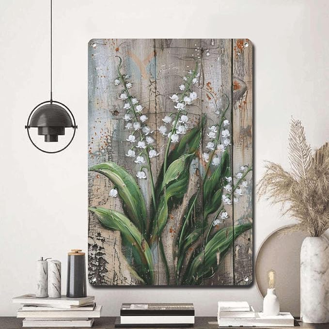 Metal Sign Tin Sign Vintage Wall Art Antique Master's Lily Tin Sign for Rustic Wall Art Shabby Chic Interiors and Corrosion Resistant Greenhouse Decor for Restaurant 8×12 Inches