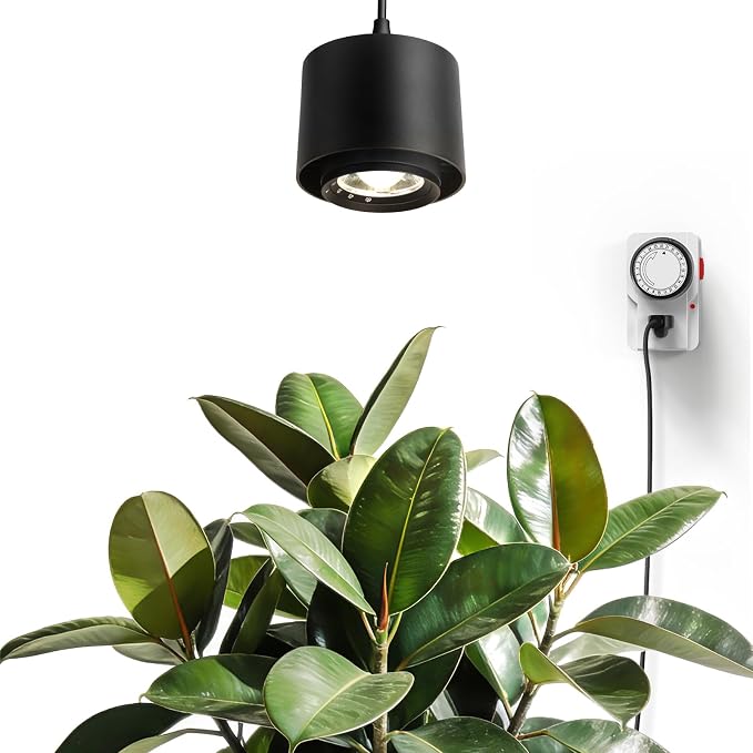 Barrina TR40 Hanging Grow Lights for Indoor Plants, 4000K Full Spectrum 40W, Adjustable Beam Angle 15°-60°, High PPFD, Mechanical Timer, Plant Lights for Indoor Growing for Large Tall Plants, Black