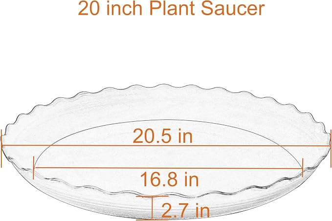 2 Pack of 20 inch Plant Saucer Plant Tray, Plastic Plant Saucer, Heavy Duty Plant Tray for Pots, Plant Saucers for Indoors Planter, Garden Water Plate Bowls for Gallon Grow Bags (Black)