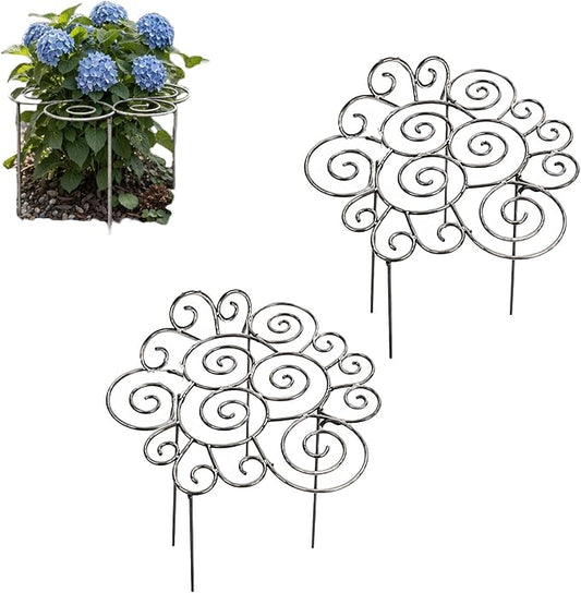 Metal Plant Support Ring for Garden, Peony Cages and Supports, Decorative Metal Plant Support Ring, Heavy-Duty Flower Support Frame, Outdoor Orchid Clip (L*2)
