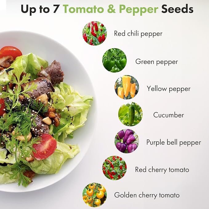Red Heirloom Cherry Tomato Seed Pod Kit for AeroGarden, iDOO, Ahopegarden Hydroponic Growing System Indoor Include Cherry tamato, Pepper, Cucumber, 400+ Seeds, 7 pods