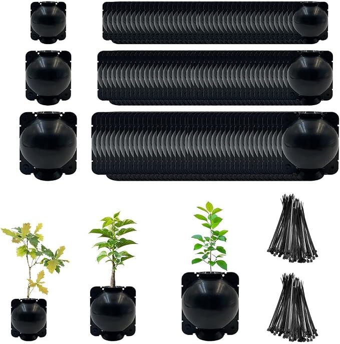 30 PCS Air Layering Propagation Kit with Zip Ties, Black Reusable Air Layering Pods, Plant Root Growing Box, Tree Rooting Grafting Box for Fast Propagation Plants (10S+10M+10L)
