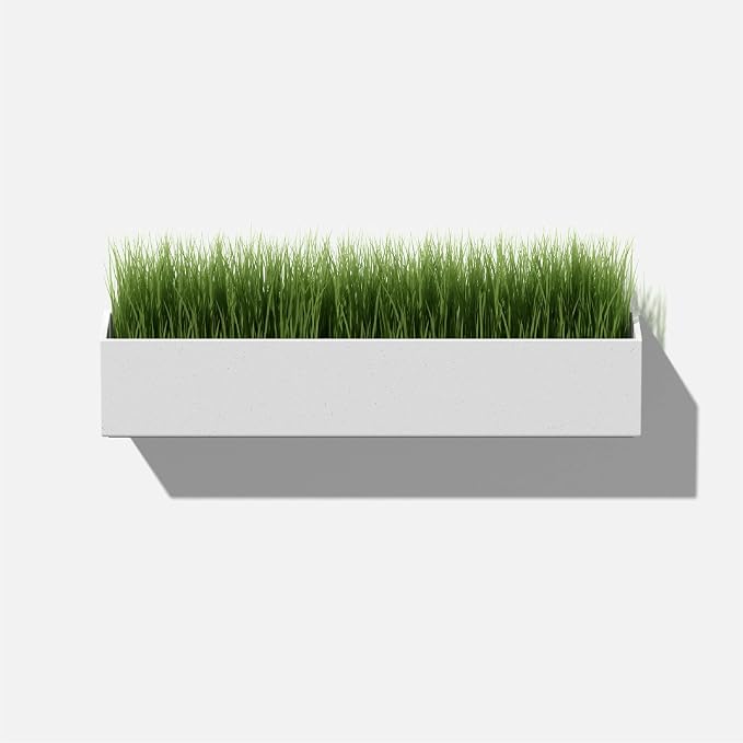 Veradek Forma Series Trough Hanging Planter - Rectangular Planter for Window Sill/Wall Decor | Made from Plastic-Stone Material | Modern Décor for Succulents, Indoor Small Plants
