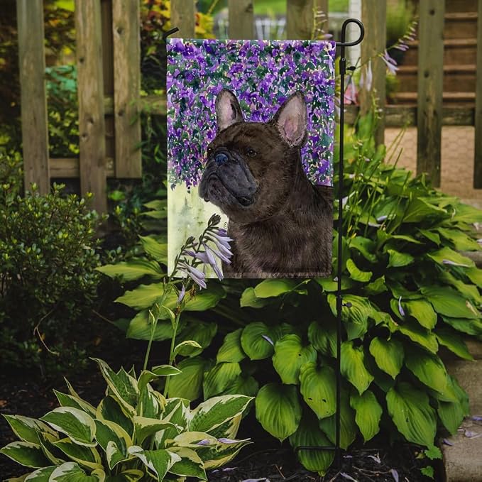 Caroline's Treasures SS8676GF French Bulldog Garden Flag Mailbox Flag Decorative Yard Flag Banner Outside Patio Artwork Yard Flower Beds, Garden Size, Multicolor