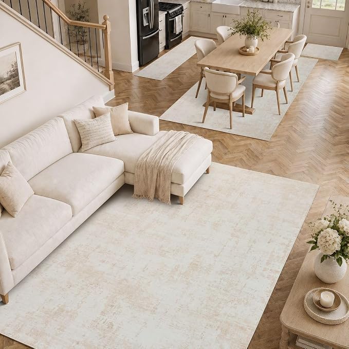 9x12 Area Rugs Washable Modern Abstract Living Room Bedroom Rug | Non Slip Soft Carpets Indoor Floor Stain Resistant Large Carpet for Bedroom Dining Room Farmhouse Nursery Home Office