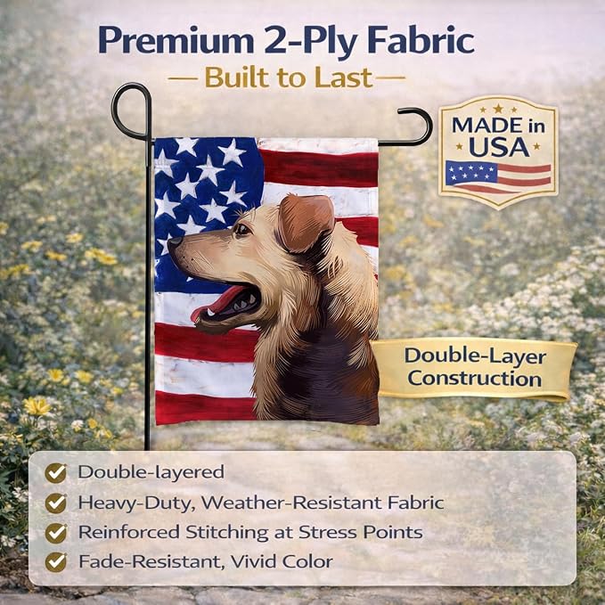 Caroline's Treasures CK6415GF Austrian Pinscher American Flag Garden Flag Mailbox Flag Decorative Yard Flag Banner Outside Patio Artwork Yard Flower Beds, Garden Size, Multicolor
