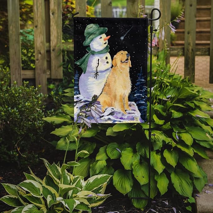 Caroline's Treasures SS8577GF Golden Retriever Garden Flag Mailbox Flag Decorative Yard Flag Banner Outside Patio Artwork Yard Flower Beds, Garden Size, Multicolor