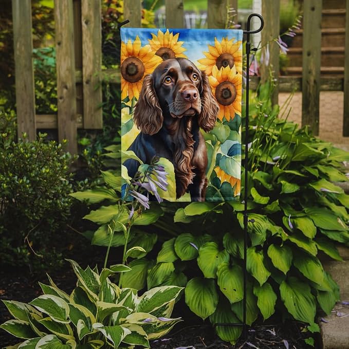 Caroline's Treasures DAC6039GF Boykin Spaniel in Sunflowers Garden Flag Mailbox Flag Decorative Yard Flag Banner Outside Patio Artwork Yard Flower Beds, Garden Size, Multicolor