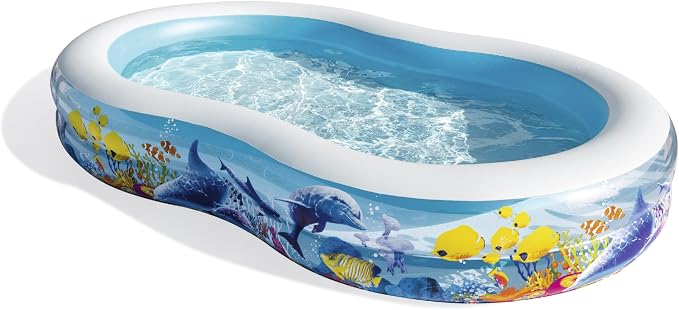 BESTWAY Family Pool Sea Ground, 262 x 157 x 46 cm, Mehrfarbig