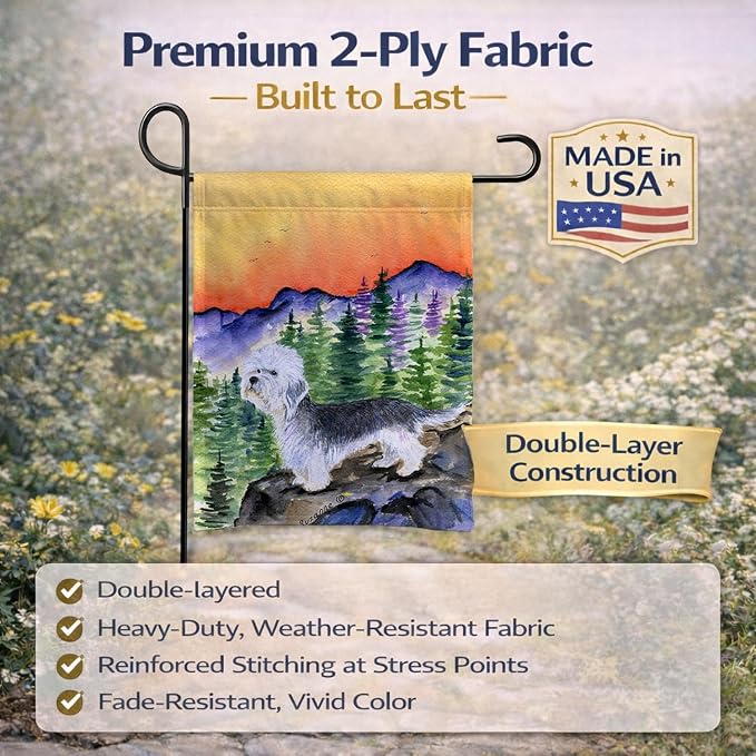 Caroline's Treasures SS8222GF Dandie Dinmont Terrier Garden Flag Mailbox Flag Decorative Yard Flag Banner Outside Patio Artwork Yard Flower Beds, Garden Size, Multicolor