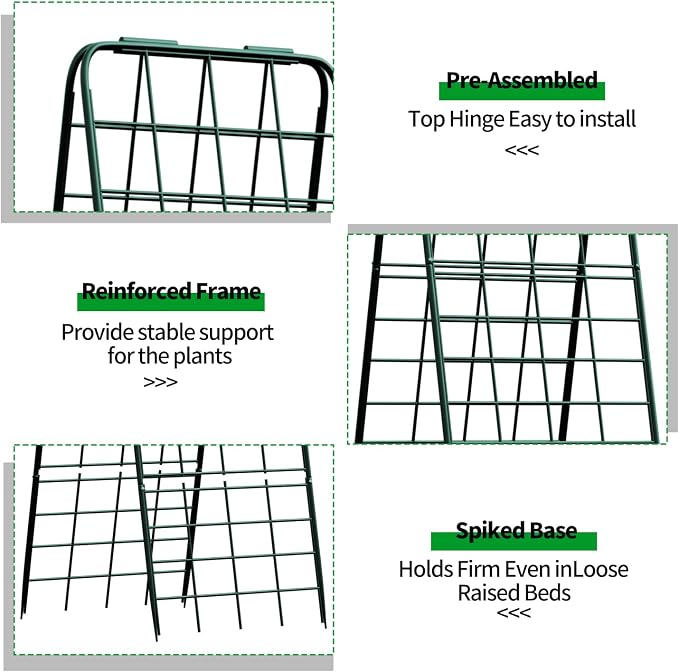 Heavy Duty Trellis for Climbing Plants, 59"x19.68" Adjustable Height Steel Cucumber Trellis, Powder Coated Metal Garden Trellis for Raised Beds,Tomatoes, Cucumbers & Outdoor Vines