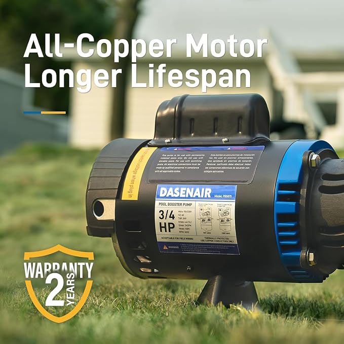 Booster Pump, 3/4 HP Pure Copper Motor with Dual Voltage(115V or 230V), Compatible for Pressure Side Pool Cleaners Vac-Sweep 280-Black
