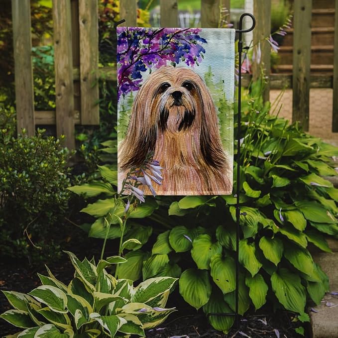 Caroline's Treasures SS8436GF Lhasa Apso Garden Flag Mailbox Flag Decorative Yard Flag Banner Outside Patio Artwork Yard Flower Beds, Garden Size, Multicolor