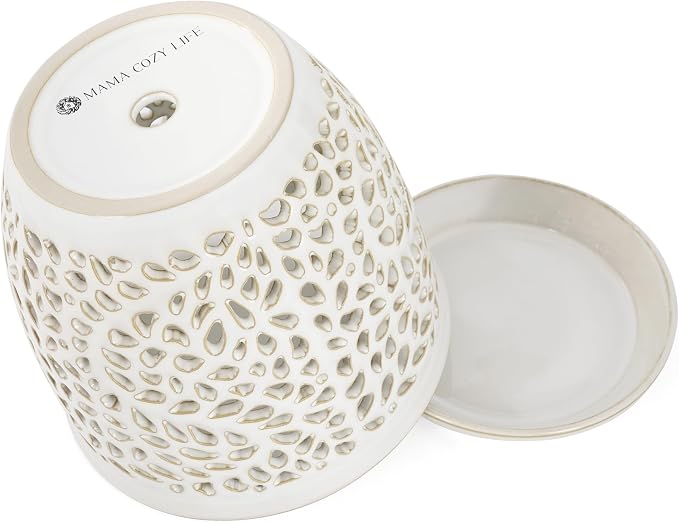 Elegant Orchid Pot with Holes, Large 6.5 inch Premium Porcelain Ceramic Orchid Pot for Repotting, Durable Ceramic Planter with Removable Saucer for Easy Drain, Planter Gifts for Moms