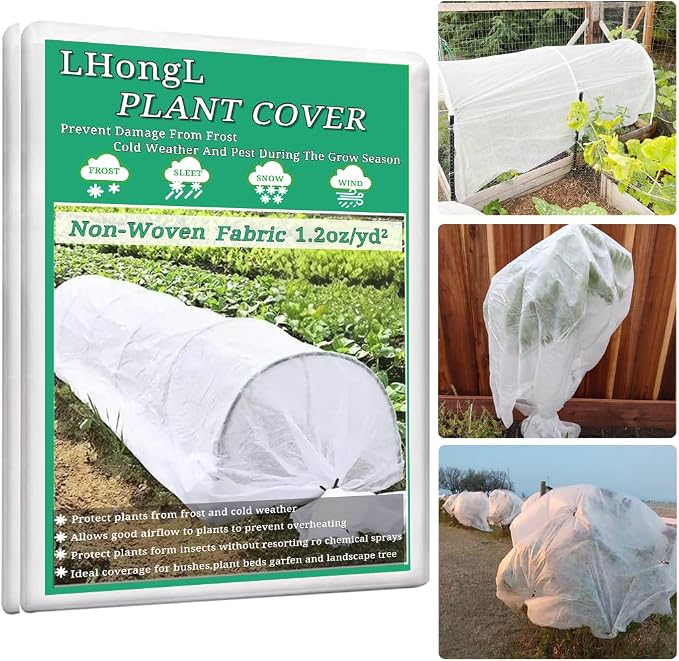 Plant Covers Freeze Protection with Ultra Fine Mesh Reusable Floating Row Cover for Plants Vegetables Flowers Fruits Frost Sun Protection 1.2oz/yd² (8x20ft)