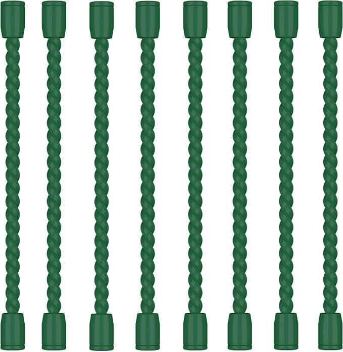 8PCS 4-Inch Silicone Cable Ties, Bendable Rubber Twist Ties, Reusable Twist Ties for Cords, gear ties for Organizing, Bundling (Pine green)