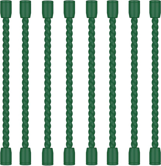 8PCS 4-Inch Silicone Cable Ties, Bendable Rubber Twist Ties, Reusable Twist Ties for Cords, gear ties for Organizing, Bundling (Pine green)