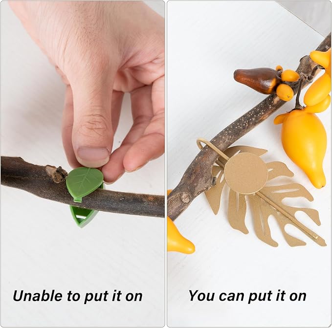 5Pcs Plant Hooks for Vines - Indoor Climbing Plants SupporWall Hooks - Cute Leaf Shape - Climber Plant Clips for Money Vines - Aesthetic Indoor Jungle Décor - Easy Installation Sturdy and Practical