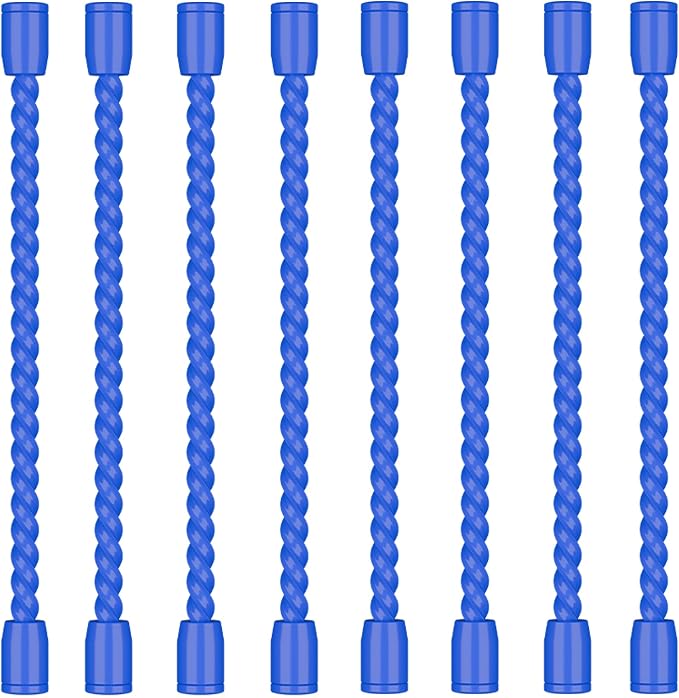 8PCS 4-Inch Silicone Cable Ties, Bendable Rubber Twist Ties, Reusable Twist Ties for Cords, gear ties for Organizing, Bundling (Blue)