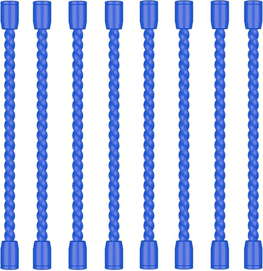 8PCS 4-Inch Silicone Cable Ties, Bendable Rubber Twist Ties, Reusable Twist Ties for Cords, gear ties for Organizing, Bundling (Blue)