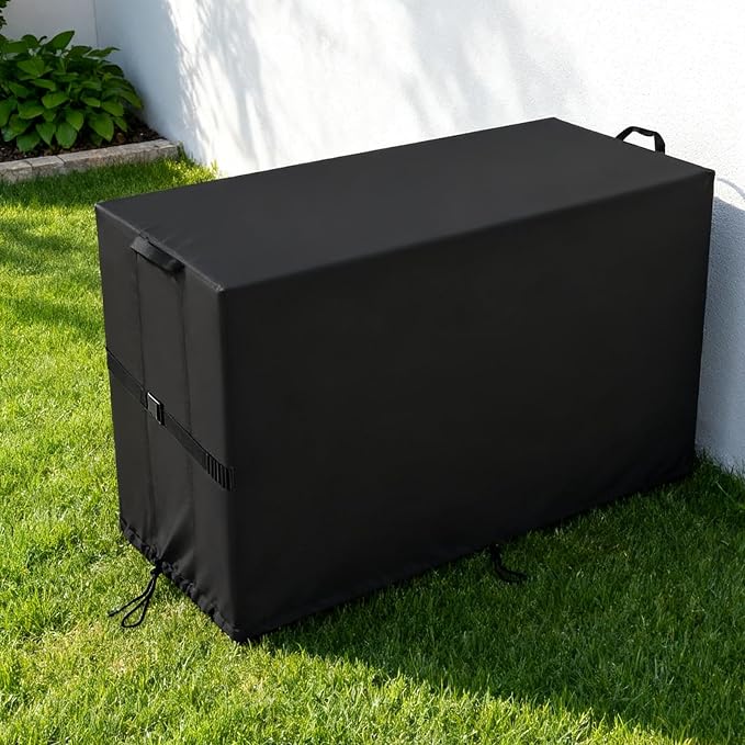 Outdoor Storage Box Cover，Waterproof Resin Storage Bin Cover Deck Box Covers-70.8"L x 32.3"W x 31.5"H