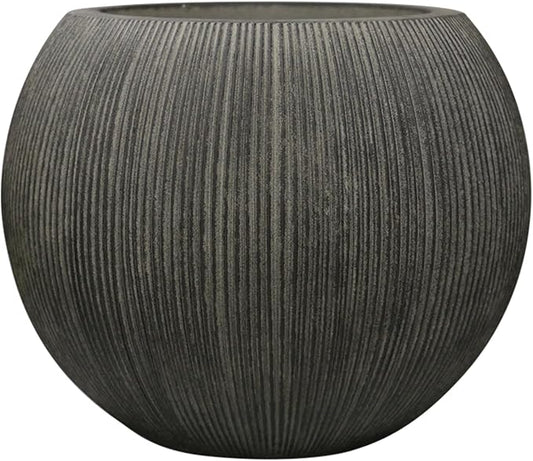 11.8" H X 14.5" D Round Plastic Planter with Drainage Hole & Plug, Large Lightweight Plant pot ,Recyclable ,Durable, Weather/UV Resistant for Indoor Outdoor, (8.9" Opening), Vintage Black