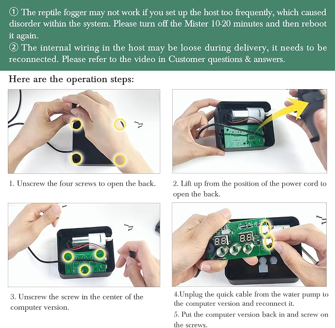 MYGIIKAKA Reptile Fogger Automatic Reptile Mister Fogger for Terrarium, Timed Terrariums Humidifiers for Chameleon/Lizard/Snake/Turtle/Frog