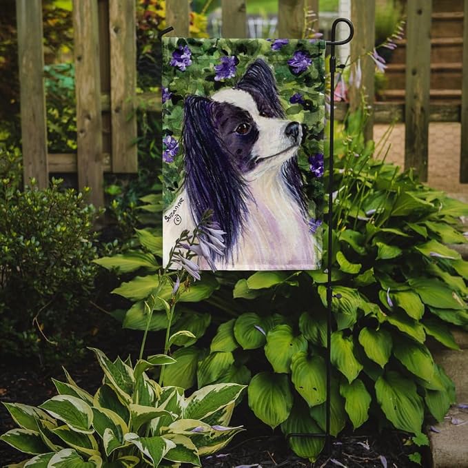 Caroline's Treasures SS8896GF Papillon Garden Flag Mailbox Flag Decorative Yard Flag Banner Outside Patio Artwork Yard Flower Beds, Garden Size, Multicolor