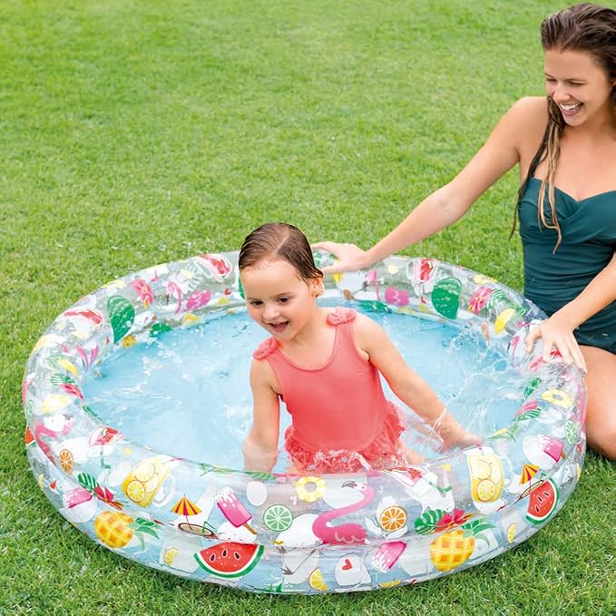 Intex Inflatable Stars Kiddie 2 Ring Circles Swimming Pool (48" X 10") [Assorted Styles]