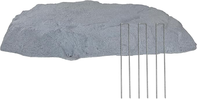 Sunnydaze 3.5” H Flat Faux Landscape Rock Cover - Lightweight Polyresin Fake Rock Well Pump Cover for Outside – Realistic Natural Texture – Gray