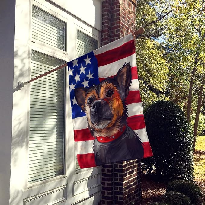 Caroline's Treasures CK6673CHF Murcian Ratter Dog American Flag House Flag Large Porch Sleeve Pole Decorative Outside Yard Banner Artwork Wall Hanging, Polyester, House Size, Multicolor