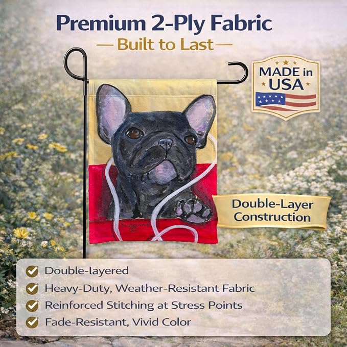 Caroline's Treasures SS8899GF French Bulldog Garden Flag Mailbox Flag Decorative Yard Flag Banner Outside Patio Artwork Yard Flower Beds, Garden Size, Multicolor