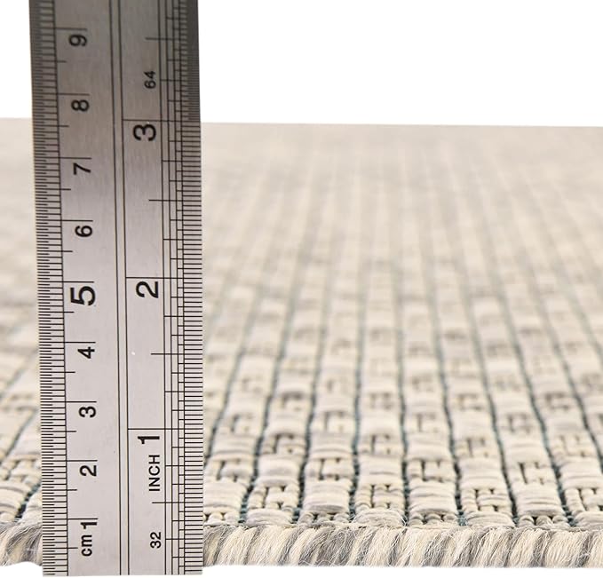 Unique Loom Collection Casual Transitional Solid Heathered Indoor/Outdoor Flatweave Area Rug (2' x 8' Runner, Light Gray/Ivory)
