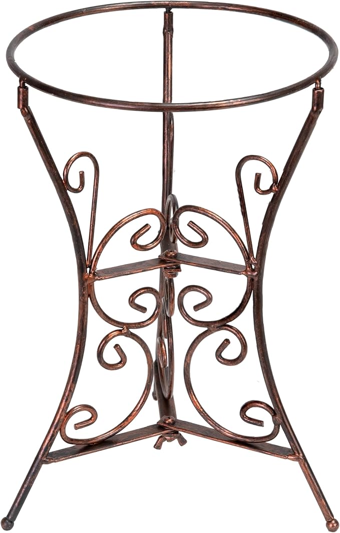 Sunnydaze Gazing Ball Stand with Scroll Design, 11.5-Inch, Bronze, Set of 6 | Steel Garden Globe Stand for 10-12-Inch Gazing Balls, Patio, Deck, Sunroom, or Backyard Decoration Accessory