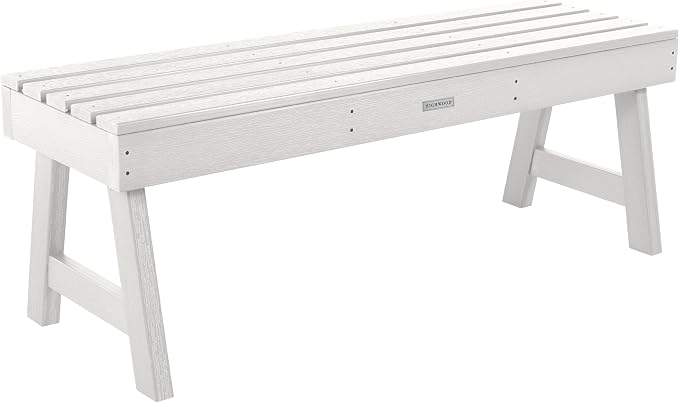 highwood AD-BENN4-WHE Weatherly Backless Bench, 4-Feet, White