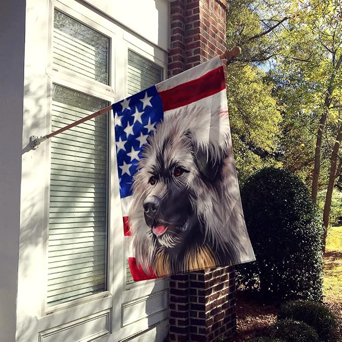 Caroline's Treasures CK6689CHF Sarplaninac Dog American Flag House Flag Large Porch Sleeve Pole Decorative Outside Yard Banner Artwork Wall Hanging, Polyester, House Size, Multicolor