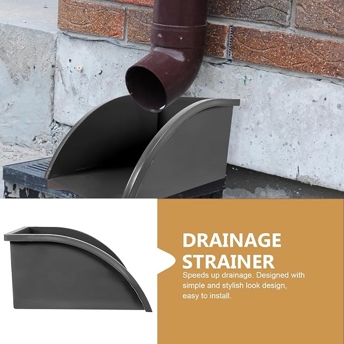Uonlytech Rainwater Downspout Gutter Connector Water-Collecting Dustpan for Outdoor Drainage Easy Installation Durable Gutter Splash Block Grey 4.34X3.18X2.32 Inch