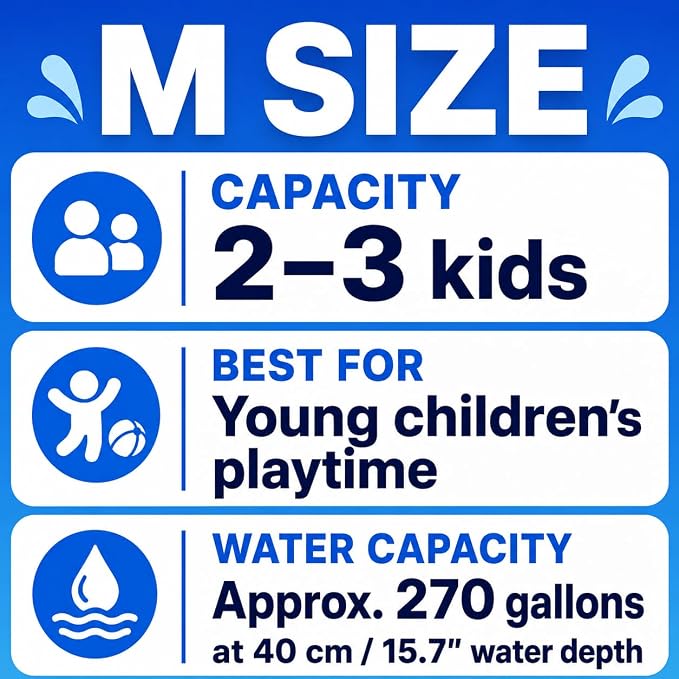 Japard Foldable Non-Inflatable Pool Small 73" Kiddie Kids Aqua Blue | Non-Inflatable Swimming Reinforced Sidewalls 18" Deep for Baby Toddler Adults Backyard No Hassle Collapsible Portable