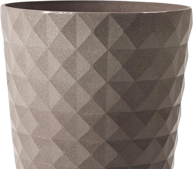 Glitzhome 19.75" H Oversized Tall Planter, Round Sand Beige Tall Outdoor Planters with Drainage Holes, Large Flower Pots Outdoor Planters for Porch, Backyard, Front Door, Patio and Deck, Set of 2