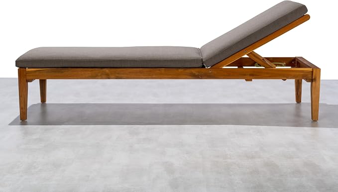 Sunbrella® Fabric 1-Piece Outdoor Chaise Cushion, 26" W x 82" L, Cast Shale