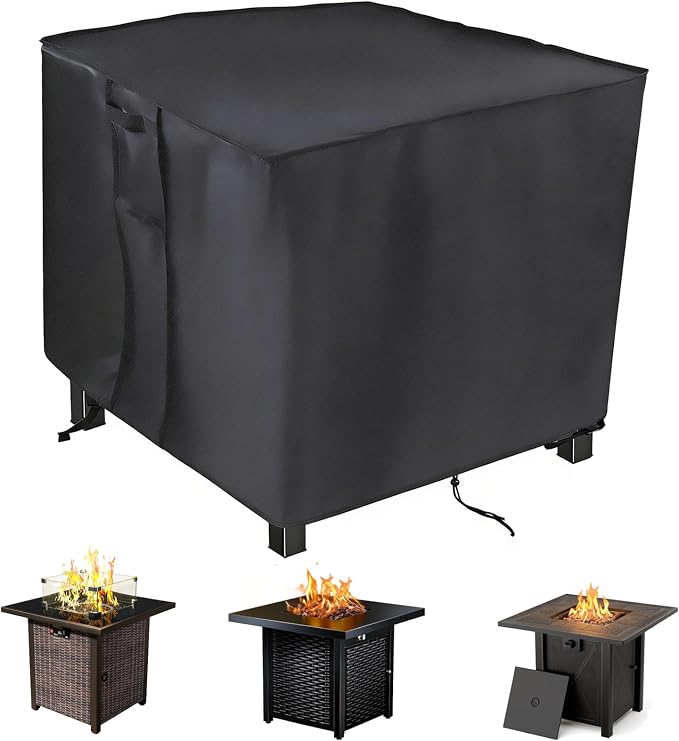 Saking Fire Pit Cover, 28 inch Firepit Covers Square Gas Fireplace Fire Pit Table Cover for Propane Fire Pit- 28 X 28 inch