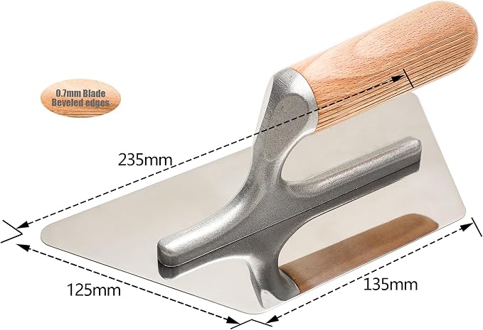 Polished Stainless Steel Venetian Plaster Trowel Set 3 PC Paint Plastering Finishing Hand Tools