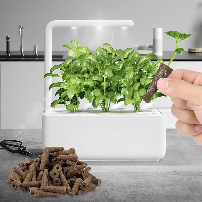US 100Pcs Grow Sponges for Hydroponics PH Balanced Seed Starter Sponges Kit with 10 Blackout Stickers Root Growth Sponges Gardening Accessories for Hydroponic Indoor Garden System 2x2x5.8cm