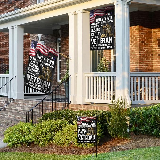 FLAGWIX American Flag - Veteran Flag, 3x5 ft. - Patriotic Artwork, Double Sided, UV Fade Resistant, Red, White, Blue - 29.5" x 39" - Indoor/Outdoor